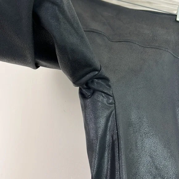 Diane Gilman DG2 Leggings Women Med Tall Black Stretch Faux Leather High Rise - Picture 3 of 6